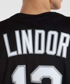 Alternative view of Francisco Lindor New York Mets Nike Lights Out Replica Player Jersey - Black