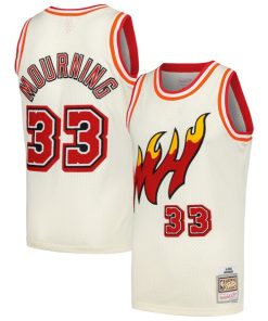 Alonzo Mourning Miami Heat Chainstitch Swingman Jersey - Cream