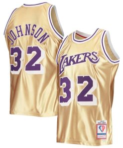 Magic Johnson Los Angeles Lakers 75th Anniversary 1984/85 Hardwood Classics Swingman Jersey - Gold