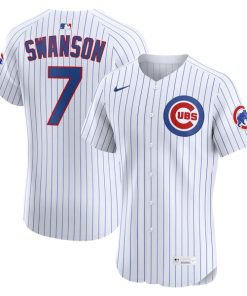 Dansby Swanson Chicago Cubs Nike Home Elite Jersey - White