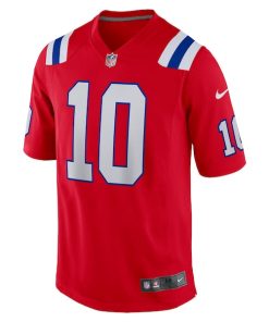 Alternative view of Drake Maye New England Patriots Nike 2024 NFL Draft First Round Pick Player Game Jersey - Red