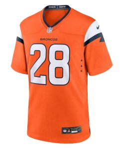 Alternative view of Tyler Badie Denver Broncos Nike Team Game Jersey -  Orange