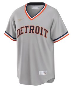 Alternative view of Detroit Tigers Nike Road Cooperstown Collection Team Jersey - Gray