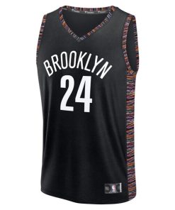 Alternative view of Cam Thomas Brooklyn Nets  Youth 2025/26 City Edition Fast Break Jersey - Black