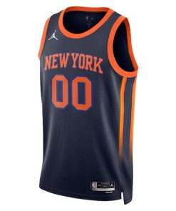 Alternative view of New York Knicks Jordan Brand Unisex 2022/23 Swingman Custom Jersey - Statement Edition - Navy