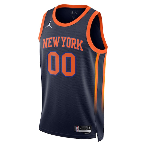 New York Knicks Jordan Brand Unisex 2022/23 Swingman Custom Jersey - Statement Edition - Navy - Image 2