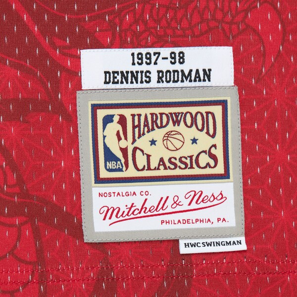Dennis Rodman Chicago Bulls 1997/98 Hardwood Classics Asian Heritage 6.0 Swingman Throwback Player Jersey - Red - Image 7
