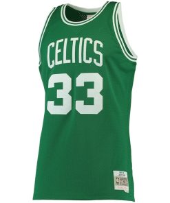 Alternative view of Larry Bird Boston Celtics 1985/86 Big & Tall Hardwood Classics Swingman Jersey - Kelly Green