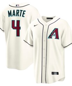 Alternative view of Ketel Marte Arizona Diamondbacks Nike Home Replica Jersey - Cream/Gray