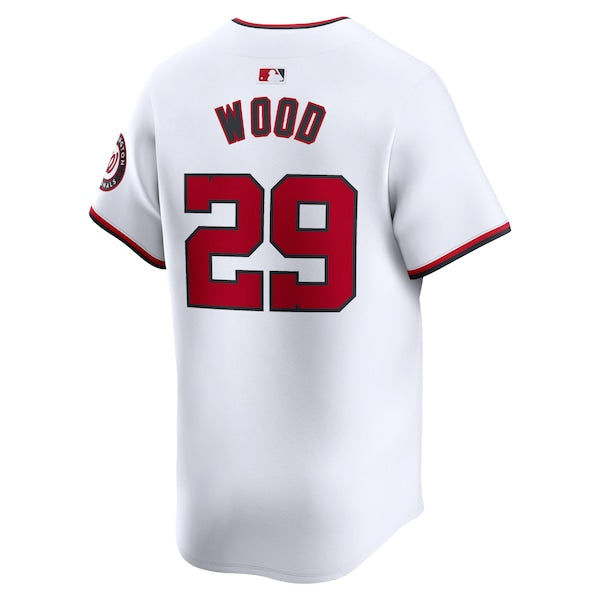 James Wood Washington Nationals Nike Youth Home Limited Player Jersey - White - Image 3