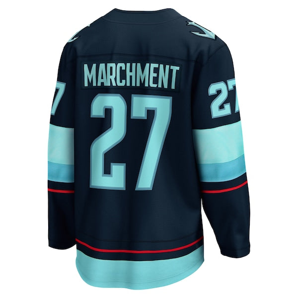 Mason Marchment Seattle Kraken Home Breakaway Jersey - Deep Sea Blue - Image 3