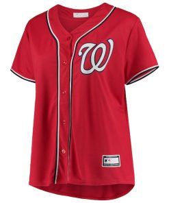 Alternative view of Washington Nationals Women's Plus Size Alternate Replica Team Jersey - Red