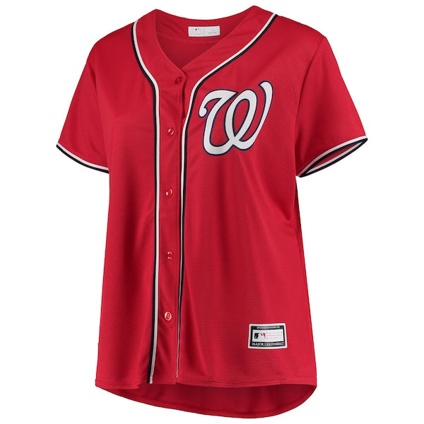Washington Nationals Women's Plus Size Alternate Replica Team Jersey - Red - Image 2