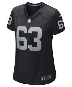 Alternative view of Gene Upshaw Las Vegas Raiders Nike Women's Game Retired Player Jersey - Black