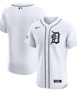 Detroit Tigers Nike Home Elite Patch Jersey - White