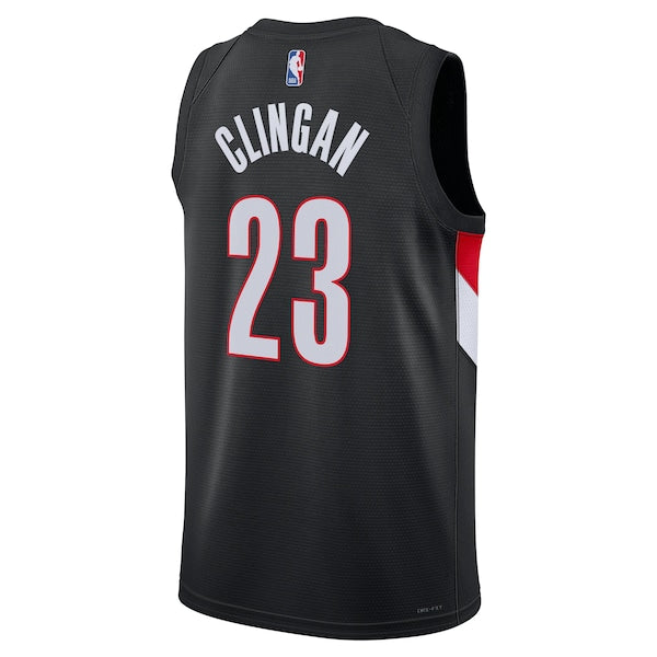 Donovan Clingan Portland Trail Blazers Nike Unisex Swingman Jersey - Icon Edition - Black - Image 3
