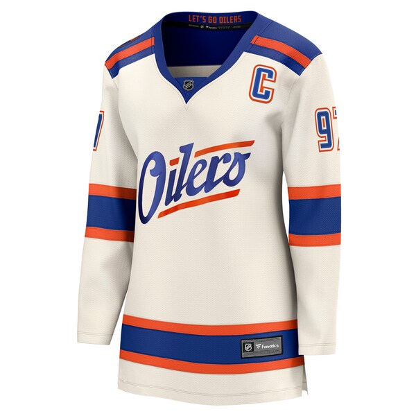 Connor McDavid Edmonton Oilers Women's Alternate Breakaway Jersey - Light Beige/Royal - Image 2