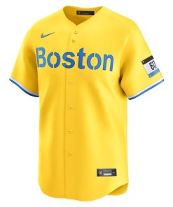Alternative view of Roman Anthony Boston Red Sox Nike City Connect Limited Jersey?¨C Gold