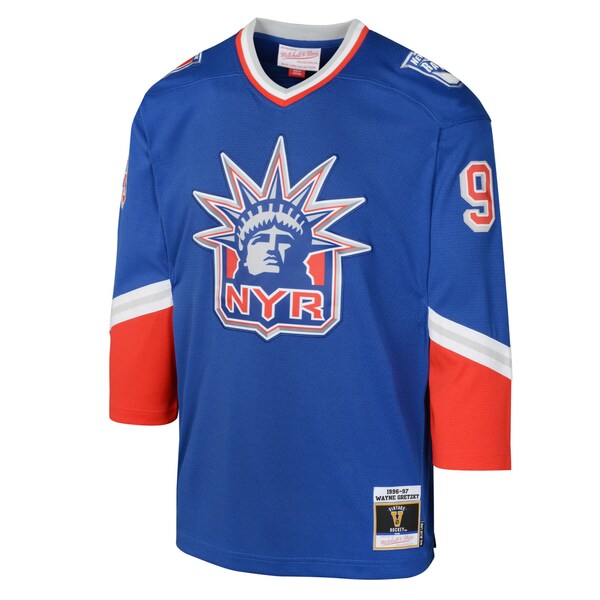 Wayne Gretzky New York Rangers Youth 1996 Blue Line Player Jersey - Royal - Image 2