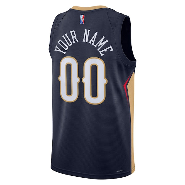 New Orleans Pelicans Nike 2021/22 Diamond Swingman Custom Jersey - Icon Edition - Navy - Image 3