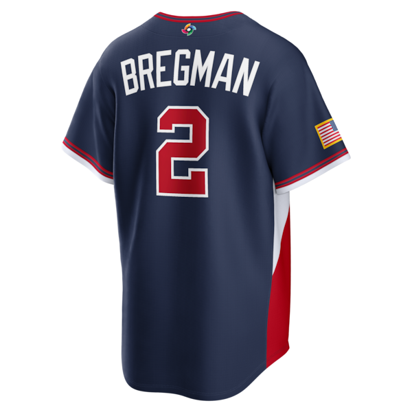Men's USA Baseball Alex Bregman Nike 2026 World Baseball Classic Road Stadium Jersey - Navy/White - Image 4