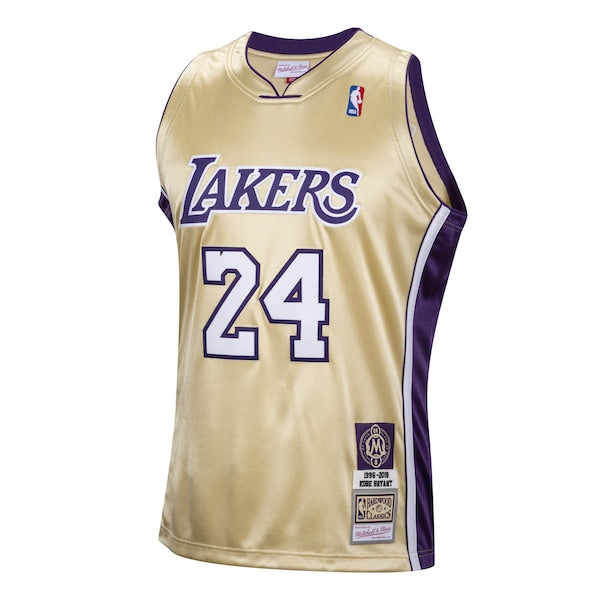 Kobe Bryant Los Angeles Lakers Hall of Fame Class of 2020 #24 Authentic Hardwood Classics Jersey - Gold - Image 2