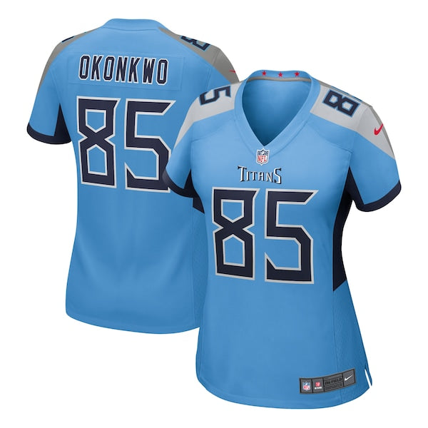 Chigoziem Okonkwo Tennessee Titans Nike Women's Team Game Jersey - Light Blue