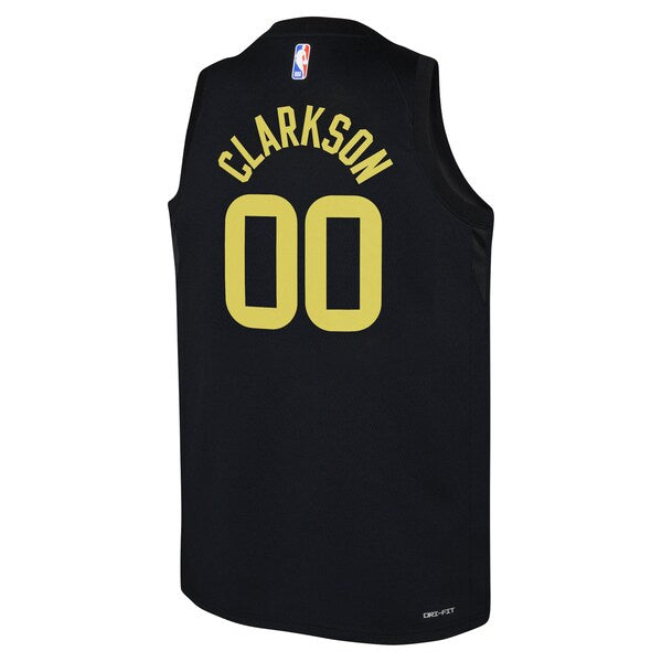 Jordan Clarkson Utah Jazz Jordan Brand Youth Swingman Jersey - Statement Edition - Black - Image 3