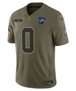 Alternative view of Jahmyr Gibbs Detroit Lions Nike 2025 Salute to Service Limited Jersey - Olive