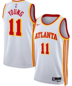 Alternative view of Trae Young Atlanta Hawks Nike Unisex Swingman Jersey - Association Edition - White/Red