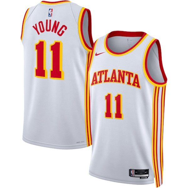 Trae Young Atlanta Hawks Nike Unisex Swingman Jersey - Association Edition - White/Red - Image 2