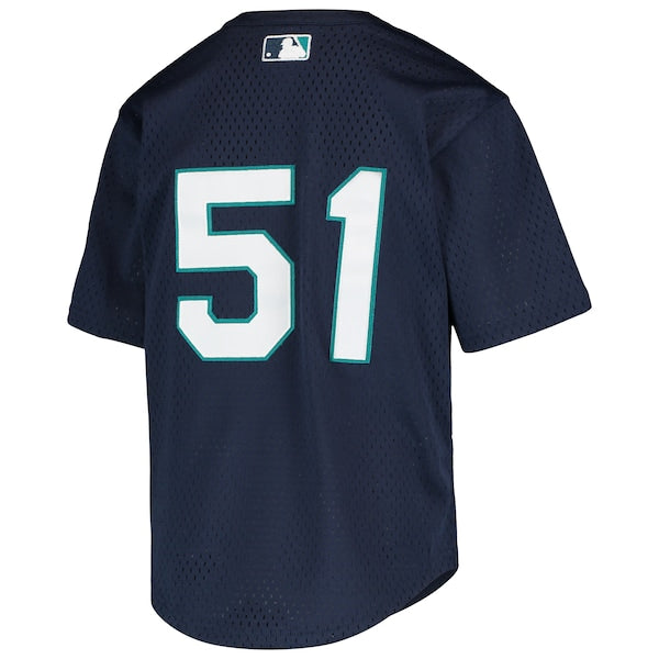 Ichiro Suzuki Seattle Mariners Youth Cooperstown Collection Mesh Batting Practice Jersey - Navy - Image 3