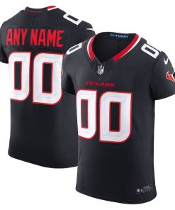 Alternative view of Houston Texans Nike Team Vapor F.U.S.E. Elite Custom Jersey -  Navy/Red