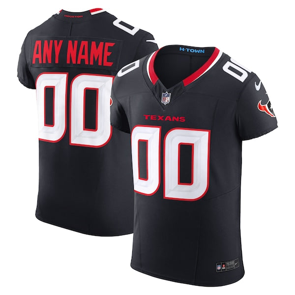 Houston Texans Nike Team Vapor F.U.S.E. Elite Custom Jersey - Navy/Red - Image 2