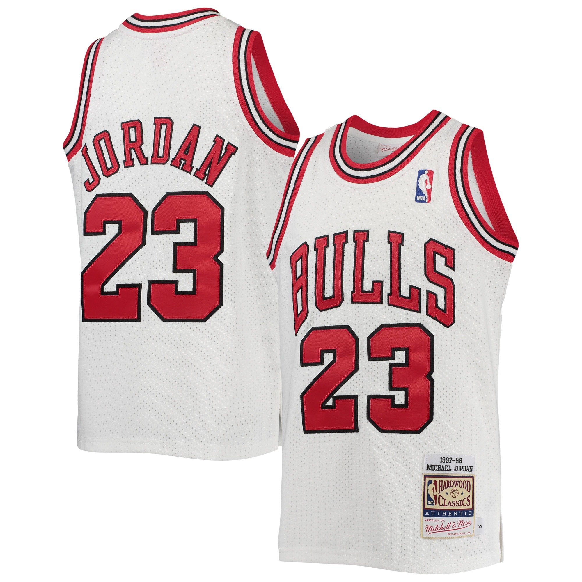 Michael Jordan Chicago Bulls Youth 1996-97 Hardwood Classics Authentic Jersey - Black/Red/Red/White - Image 8