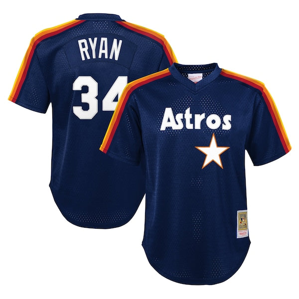 Nolan Ryan Houston Astros Youth Cooperstown Collection?Mesh Batting Practice Jersey - Navy