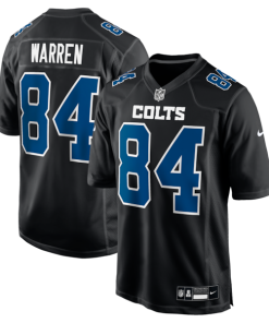 Alternative view of Men's Nike Tyler Warren Carbon Black Indianapolis Colts Fashion Game Jersey - Black/White