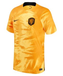 Alternative view of Netherlands National Team Nike 2022/23 Home Breathe Stadium Replica Blank Jersey - Orange
