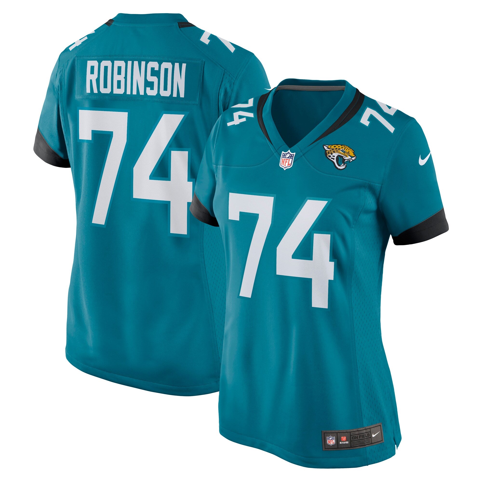 Cam Robinson Jacksonville Jaguars Nike Women's Game Jersey - Black/Teal - Image 6