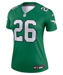 Alternative view of Saquon Barkley Philadelphia Eagles Nike Women's  Legend Player Performance Top -  Kelly Green