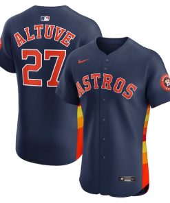 Jose Altuve Houston Astros Nike Alternate 2 Elite Player Jersey - Navy/Orange