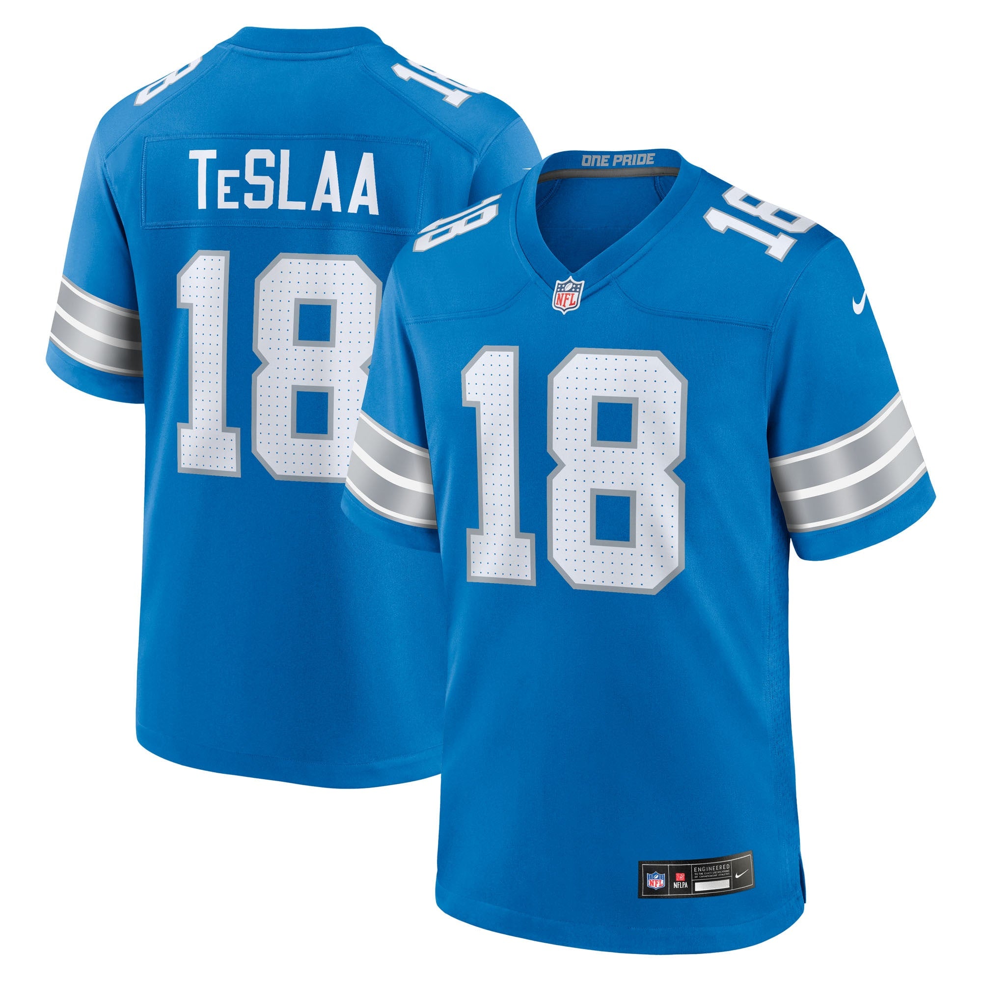 Isaac TeSlaa Detroit Lions Nike Alternate Game Player Jersey - Black/Blue - Image 5