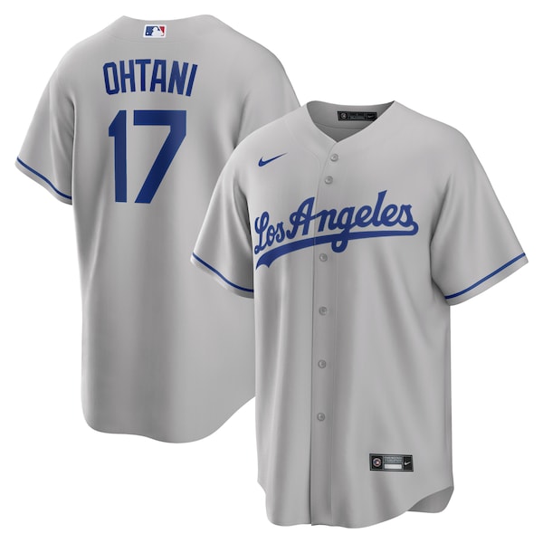 Shohei Ohtani Los Angeles Dodgers Nike Away Replica Player Jersey - Gray/Royal/White - Image 2