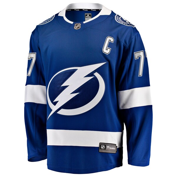 Victor Hedman Tampa Bay Lightning Home Captain Patch Breakaway Jersey - Blue - Image 2