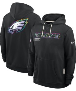 Philadelphia Eagles Nike 2025 NFL Crucial Catch Sideline Standard Issue Dri-FIT Hoodie - Black
