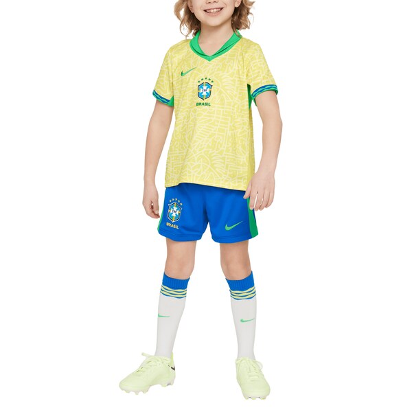 Brazil National Team Nike Preschool 2024 Home Replica Stadium Kit Set - Yellow - Image 2