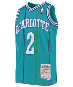 Alternative view of Larry Johnson Charlotte Hornets  Youth 1992/93 Hardwood Classics Swingman Jersey - Teal