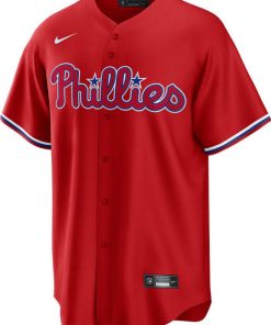 Alternative view of JT Realmuto Philadelphia Phillies Mens Replica Alt Jersey - Red