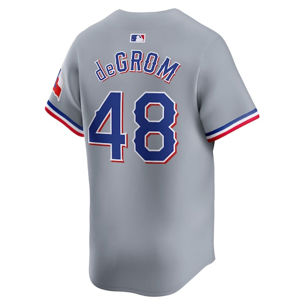 Jacob deGrom Texas Rangers Nike Away Limited Player Jersey - Gray/White - Image 4