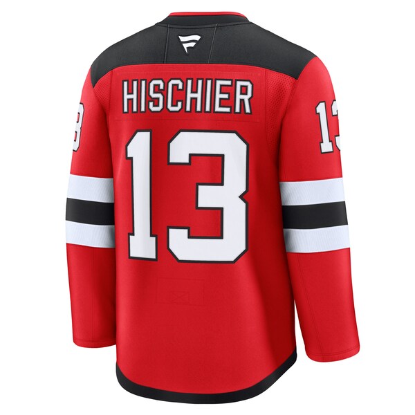 Nico Hischier New Jersey Devils Home Premium Jersey - Red/Black/White - Image 4